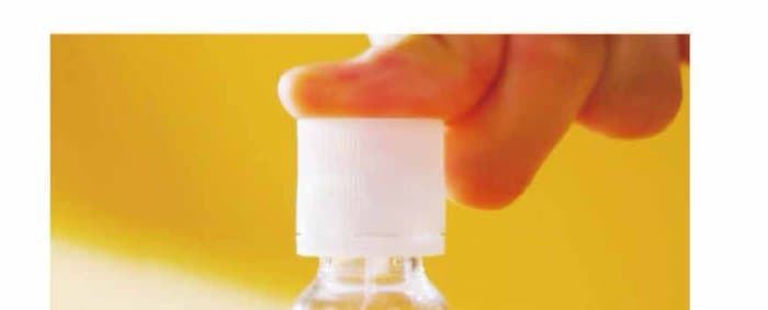 Pressing the cap with a finger